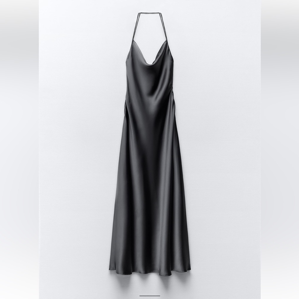 ZARA SATIN EFFECT SLIP DRESS - Picture 6 of 10